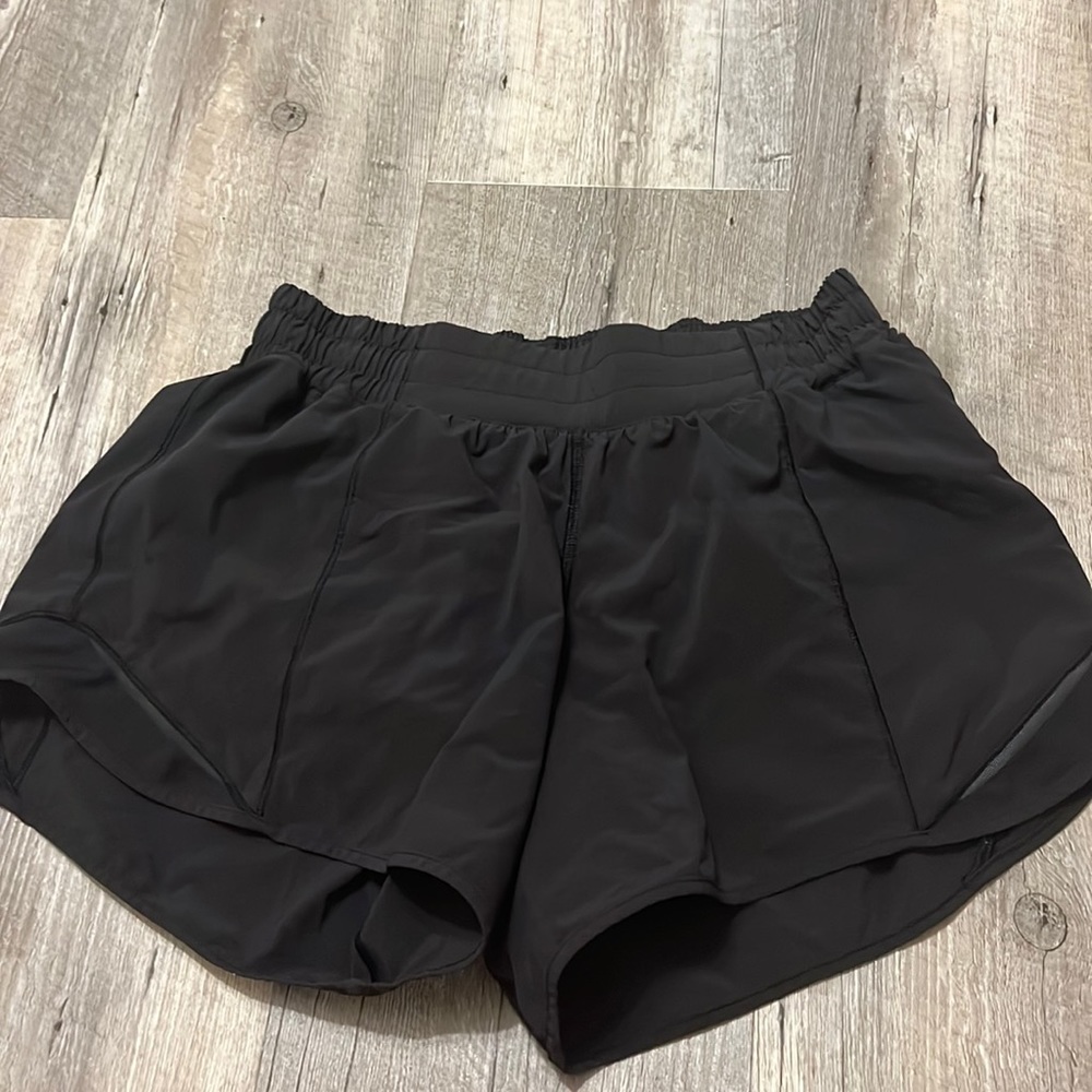 Black 4in size 6 lululemon shorts